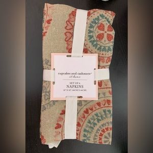 Cupcakes and Cashmere Heart Napkins Set of 6